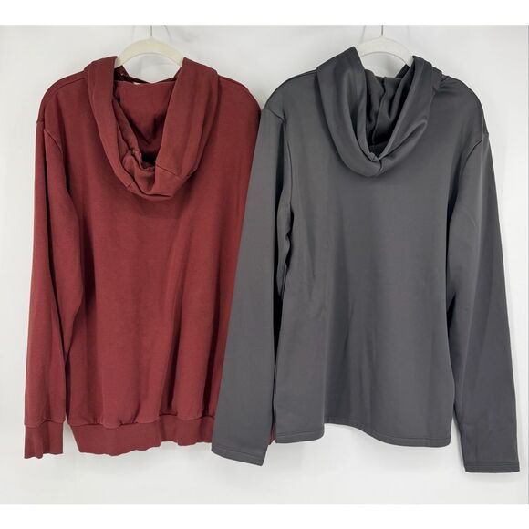 Gymshark Hoodie Sweatshirt Bundle Maroon Gray Athletic Pullover Mens Size Large - Picture 2 of 12